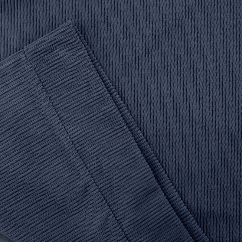 navy corduroy fabric detail close-up for men’s sweatshirt