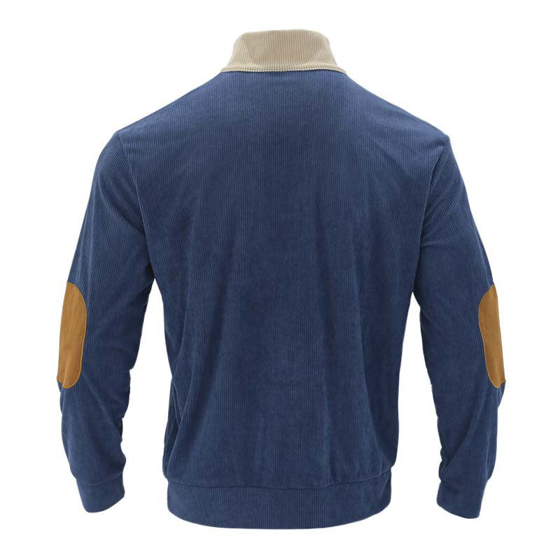 corduroy button sweatshirt for men back view