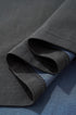 Close-up fabric and sleeve hem gray "NO More Ideas" long sleeve tee