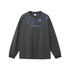 Gray "NO More Ideas" long sleeve graphic t-shirt front view