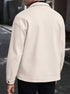Off-white men’s wool jacket back view outdoors