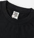 Close-up of black tee collar and label