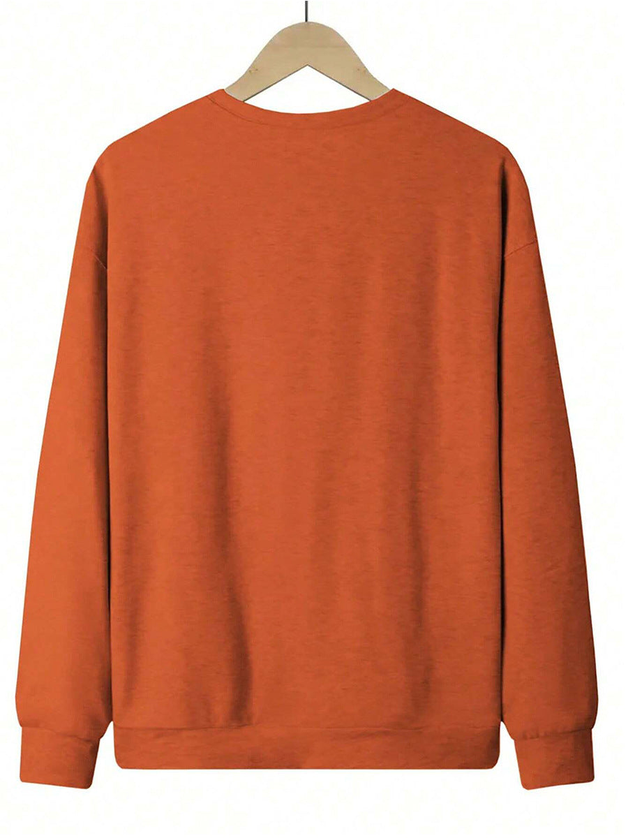 Oversized sweatshirt terracotta, plain back view showing relaxed drop shoulders