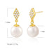 Pearl drop earrings size guide with dimensions and weight.