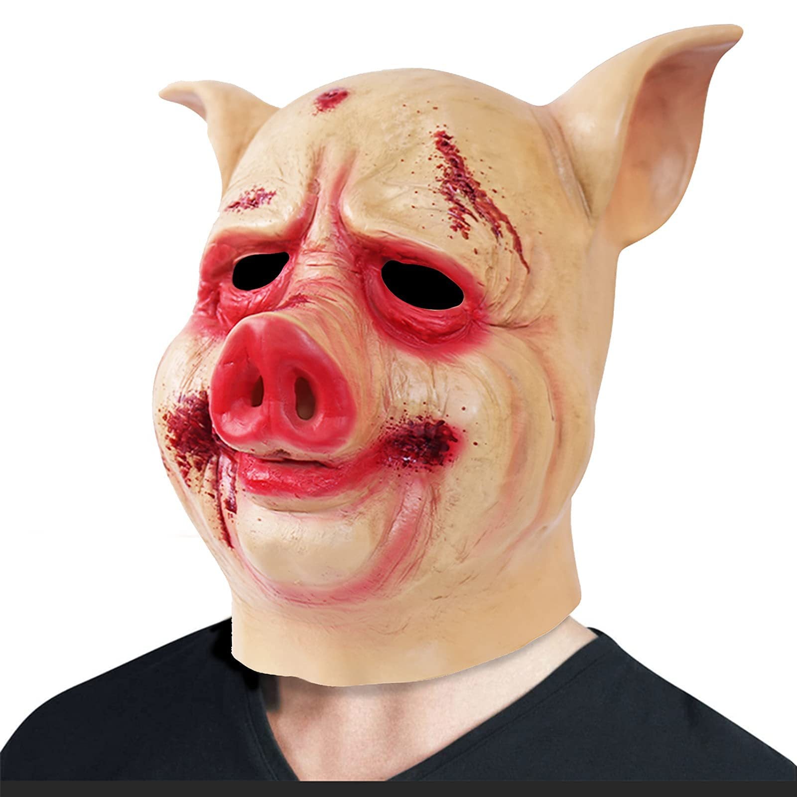 pig latex halloween mask animal cosplay headgear for adults