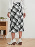 plaid a-line midi skirt high waist outfit angled view