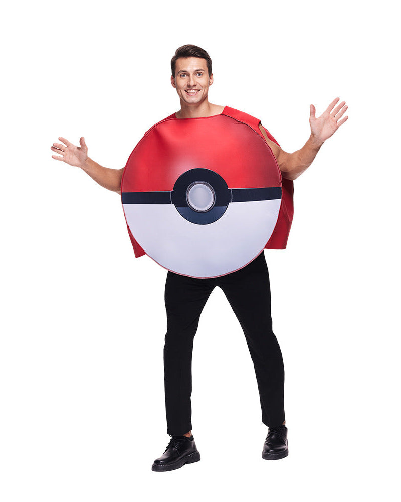 Funny round Pokéball cosplay outfit side pose