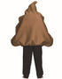 Back full view of brown poop emoji Halloween costume for adults