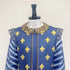 prince charming shrek cosplay costume gold embroidered collar and blue tunic detail