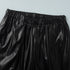 PU leather women’s pants elastic waistband detail