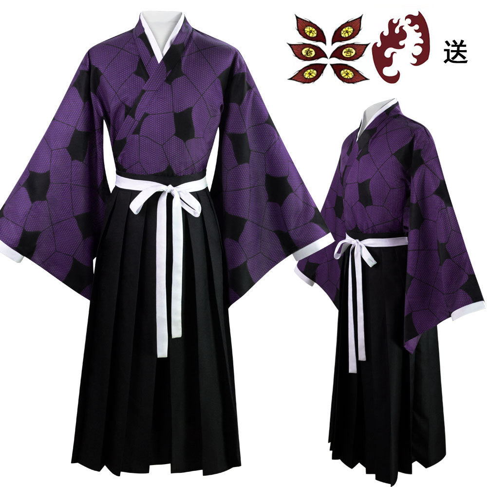 purple kimono cosplay costume anime halloween robe front view