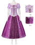 Rapunzel cosplay costume purple Tangled princess dress set with corset top and skirt