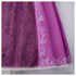 Rapunzel cosplay costume purple Tangled princess gown skirt close-up detail with floral pattern