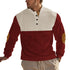 red and beige corduroy button sweatshirt for men front