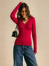 red christmas sweater outfit full body casual look