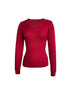 red knit sweater product flat front view