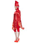 Side view of red squid cosplay costume