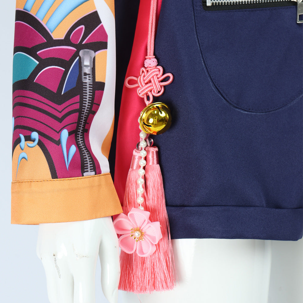 rumi halloween costume kpop cosplay sleeve print detail with charms