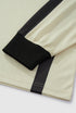 Ribbed cuff and sleeve trim detail on satin linen men’s combat graphic long sleeve streetwear t-shirt