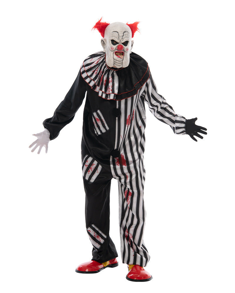 Scary clown Halloween costume full front view