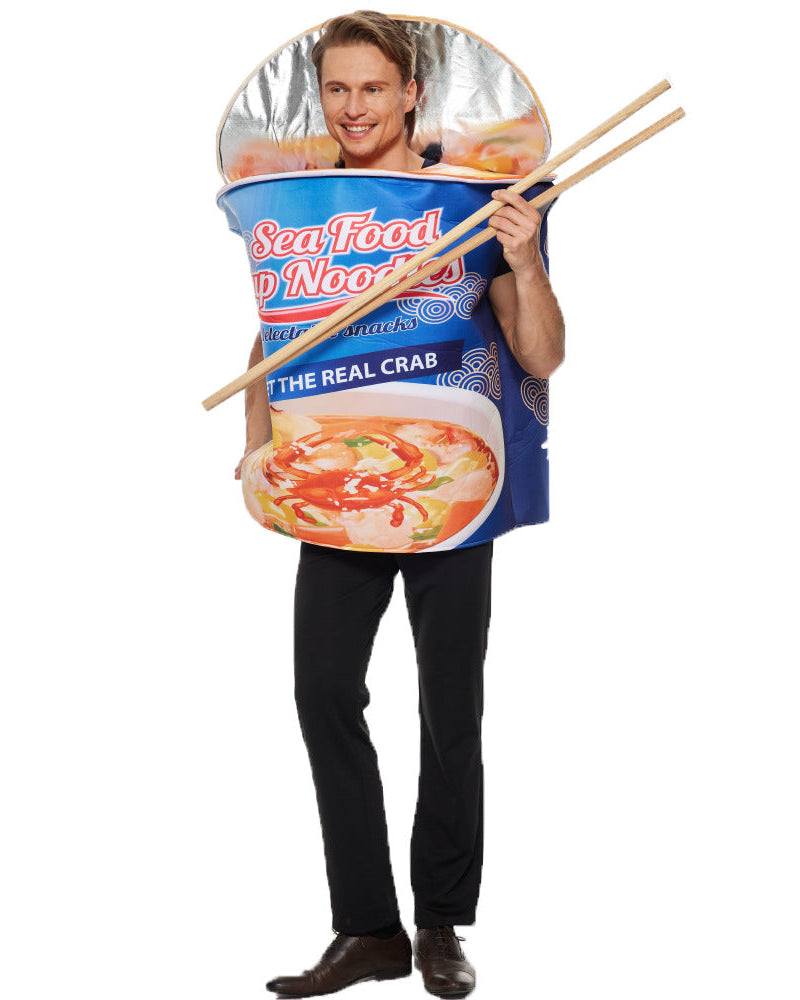Unisex cup noodles costume side pose
