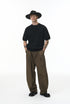 Black short sleeve knit top casual full body outfit