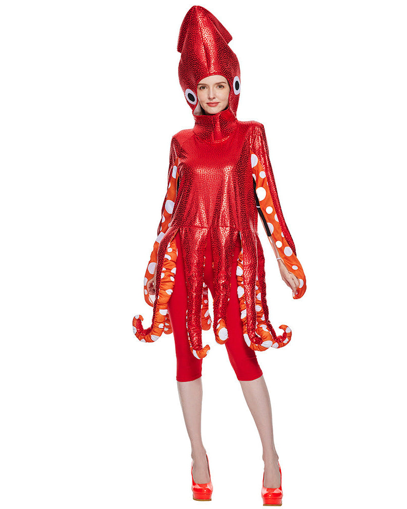 Shiny squid sea animal outfit for adults