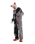 Black and white striped clown suit side view