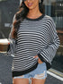 striped black white sweater close-up casual fall outfit