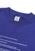 Center chest graphic print of system error in white text on blue cotton.