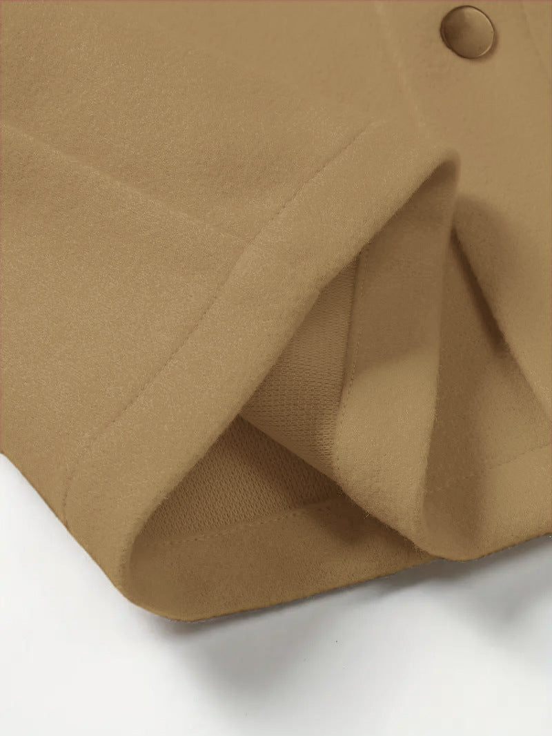 tan wool jacket fabric texture close-up