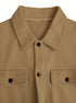 tan men’s wool jacket flat lay front view with pockets