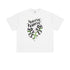Men’s oversized white tee with green snake-heart design and “Terrible Beauty” gothic text