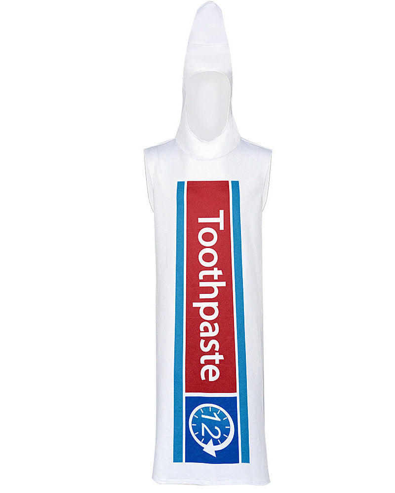 toothpaste halloween costume side angle funny couple cosplay outfit white tunic
