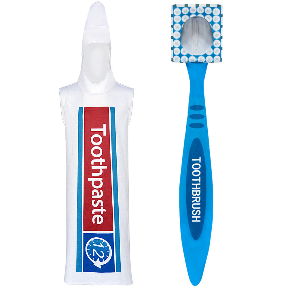 toothpaste and toothbrush couple costume funny halloween cosplay set for adults