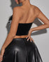 Rear of black corset showing clean back and subtle sheen.