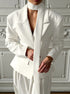 White blazer and wide-leg trouser outfit for women