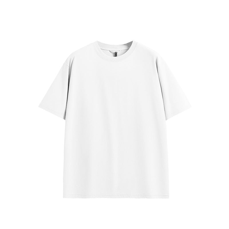 White oversized t-shirt, breathable cotton blend for men and women
