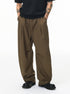 Khaki wide-leg trousers with drawstring waist, casual streetwear fit