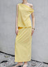 Yellow summer two piece outfit skirt set with sleeveless top