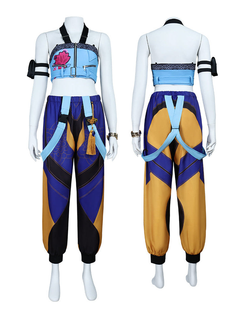 zoey halloween costume kpop cosplay front view lotus top harem pants
